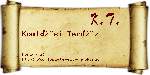 Komlósi Teréz névjegykártya